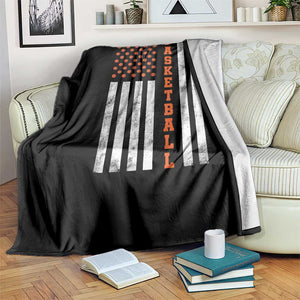 American Flag Basketball Throw Blanket USA Sports Fan TS12 Print Your Wear