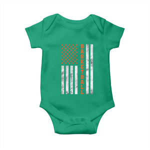 American Flag Basketball Baby Onesie USA Sports Fan TS12 Irish Green Print Your Wear