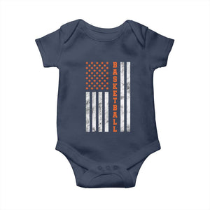 American Flag Basketball Baby Onesie USA Sports Fan TS12 Navy Print Your Wear