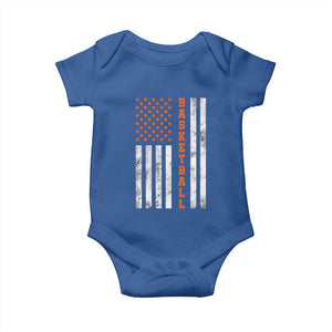 American Flag Basketball Baby Onesie USA Sports Fan TS12 Royal Blue Print Your Wear