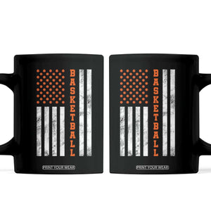 American Flag Basketball Coffee Mug USA Sports Fan TS12 Black Print Your Wear