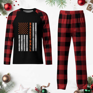 American Flag Basketball Plaid Pajama Set USA Sports Fan TS12 Buffalo Plaid Print Your Wear