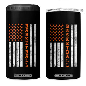 American Flag Basketball 4 in 1 Can Cooler Tumbler USA Sports Fan TS12 One Size: 16 oz Black Print Your Wear
