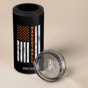 American Flag Basketball 4 in 1 Can Cooler Tumbler USA Sports Fan TS12 Print Your Wear