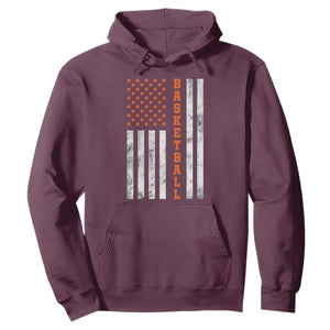 American Flag Basketball Hoodie USA Sports Fan TS12 Maroon Print Your Wear