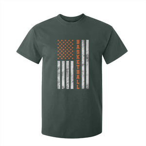 American Flag Basketball T Shirt For Kid USA Sports Fan TS12 Dark Forest Green Print Your Wear