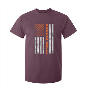 American Flag Basketball T Shirt For Kid USA Sports Fan TS12 Maroon Print Your Wear