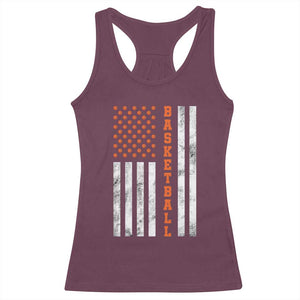 American Flag Basketball Racerback Tank Top USA Sports Fan TS12 Maroon Print Your Wear