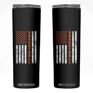 American Flag Basketball Skinny Tumbler USA Sports Fan TS12 Black Print Your Wear