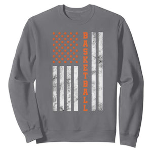American Flag Basketball Sweatshirt USA Sports Fan TS12 Charcoal Print Your Wear