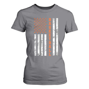 American Flag Basketball T Shirt For Women USA Sports Fan TS12 Charcoal Print Your Wear
