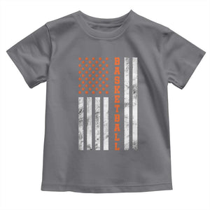 American Flag Basketball Toddler T Shirt USA Sports Fan TS12 Charcoal Print Your Wear