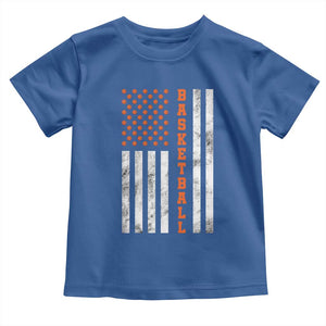 American Flag Basketball Toddler T Shirt USA Sports Fan TS12 Royal Blue Print Your Wear