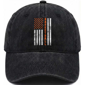 American Flag Basketball Washed Cotton Baseball Cap USA Sports Fan TS12 Print Your Wear
