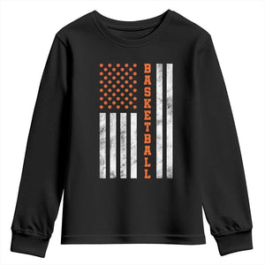 American Flag Basketball Youth Sweatshirt USA Sports Fan TS12 Black Print Your Wear