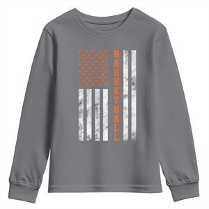 American Flag Basketball Youth Sweatshirt USA Sports Fan TS12 Charcoal Print Your Wear