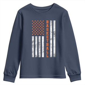 American Flag Basketball Youth Sweatshirt USA Sports Fan TS12 Navy Print Your Wear