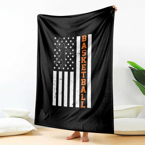 American Flag Basketball Throw Blanket Patriotic Sports Lover Gift TS12 Print Your Wear