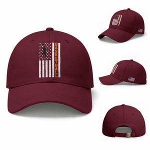 American Flag Basketball Baseball Cap Patriotic Sports Lover Gift TS12 Baseball Cap Universal Fit Maroon Print Your Wear