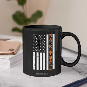 American Flag Basketball Coffee Mug Patriotic Sports Lover Gift TS12 Print Your Wear