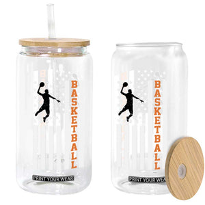 American Flag Basketball Glass Can Patriotic Sports Lover Gift TS12 Print Your Wear