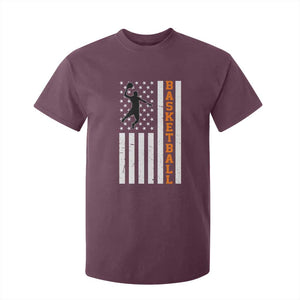 American Flag Basketball T Shirt For Kid Patriotic Sports Lover Gift TS12 Maroon Print Your Wear