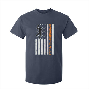 American Flag Basketball T Shirt For Kid Patriotic Sports Lover Gift TS12 Navy Print Your Wear