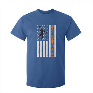American Flag Basketball T Shirt For Kid Patriotic Sports Lover Gift TS12 Royal Blue Print Your Wear