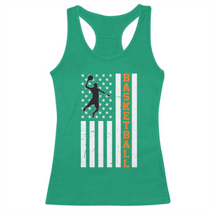 American Flag Basketball Racerback Tank Top Patriotic Sports Lover Gift TS12 Irish Green Print Your Wear