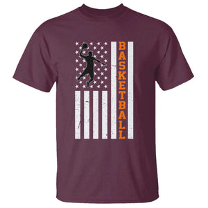 American Flag Basketball T Shirt Patriotic Sports Lover Gift TS12 Maroon Print Your Wear