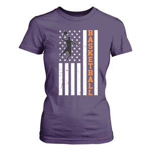 American Flag Basketball T Shirt For Women Patriotic Sports Lover Gift TS12 Purple Print Your Wear
