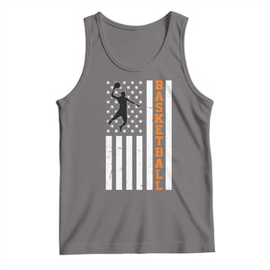American Flag Basketball Tank Top Patriotic Sports Lover Gift TS12 Deep Heather Print Your Wear