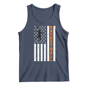 American Flag Basketball Tank Top Patriotic Sports Lover Gift TS12 Navy Print Your Wear