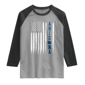 Arizona Patriotic Sports Raglan Shirt US Flag Basketball Player Gift TS12 Sport Gray Black Print Your Wear
