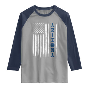 Arizona Patriotic Sports Raglan Shirt US Flag Basketball Player Gift TS12 Sport Gray Navy Print Your Wear