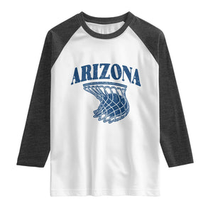 Arizona State Hoops Fan Gift Raglan Shirt Basketball Lover TS12 White Heather Charcoal Print Your Wear