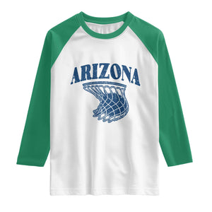 Arizona State Hoops Fan Gift Raglan Shirt Basketball Lover TS12 White Kelly Green Print Your Wear