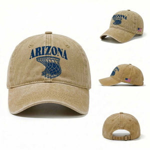 Arizona State Hoops Fan Gift Washed Cotton Baseball Cap Basketball Lover TS12 Washed Cap Universal Fit Khaki Print Your Wear