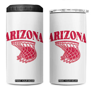 Arizona Fan 4 in 1 Can Cooler Tumbler Southwest Basketball Sports Lover TS12 One Size: 16 oz White Print Your Wear