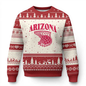Arizona Fan Ugly Christmas Sweater Southwest Basketball Sports Lover TS12 Beige Red Print Your Wear