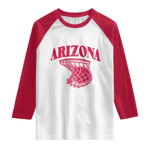 Arizona Fan Raglan Shirt Southwest Basketball Sports Lover TS12 White Red Print Your Wear