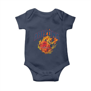 Arizona State Pride Baby Onesie Flaming Basketball Coach Gift TS12 Navy Print Your Wear