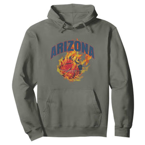 Arizona State Pride Hoodie Flaming Basketball Coach Gift TS12 Military Green Print Your Wear