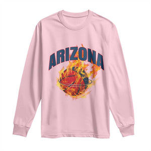 Arizona State Pride Long Sleeve Shirt Flaming Basketball Coach Gift TS12 Light Pink Print Your Wear