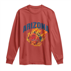 Arizona State Pride Long Sleeve Shirt Flaming Basketball Coach Gift TS12 Red Print Your Wear