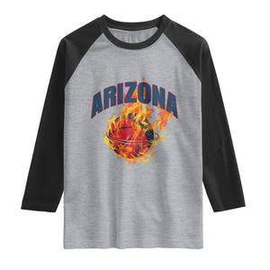 Arizona State Pride Raglan Shirt Flaming Basketball Coach Gift TS12 Heather Gray Black Print Your Wear