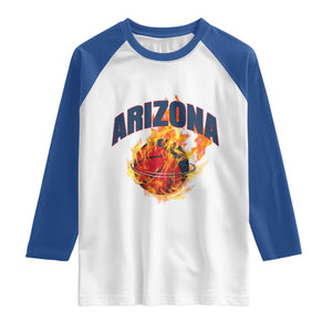 Arizona State Pride Raglan Shirt Flaming Basketball Coach Gift TS12 White Royal Print Your Wear