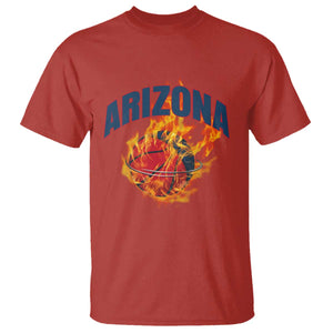 Arizona State Pride T Shirt Flaming Basketball Coach Gift TS12 Red Print Your Wear