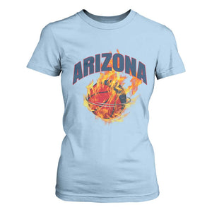 Arizona State Pride T Shirt For Women Flaming Basketball Coach Gift TS12 Light Blue Print Your Wear