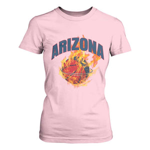 Arizona State Pride T Shirt For Women Flaming Basketball Coach Gift TS12 Light Pink Print Your Wear